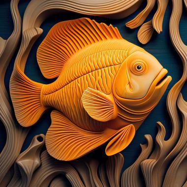 3D model Orange amphiprion fish (STL)